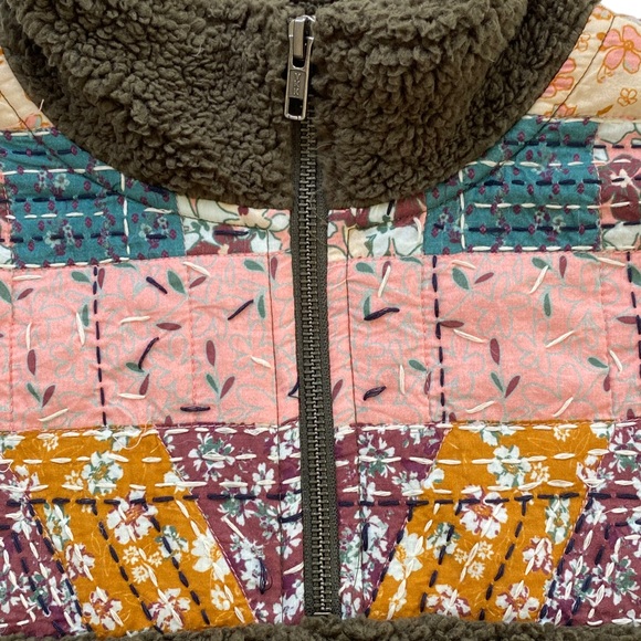 LUCKY BRAND Women’s Long Sleeve Half Zip Quilted Sherpa Pullover in Olive Size S - Picture 7 of 13